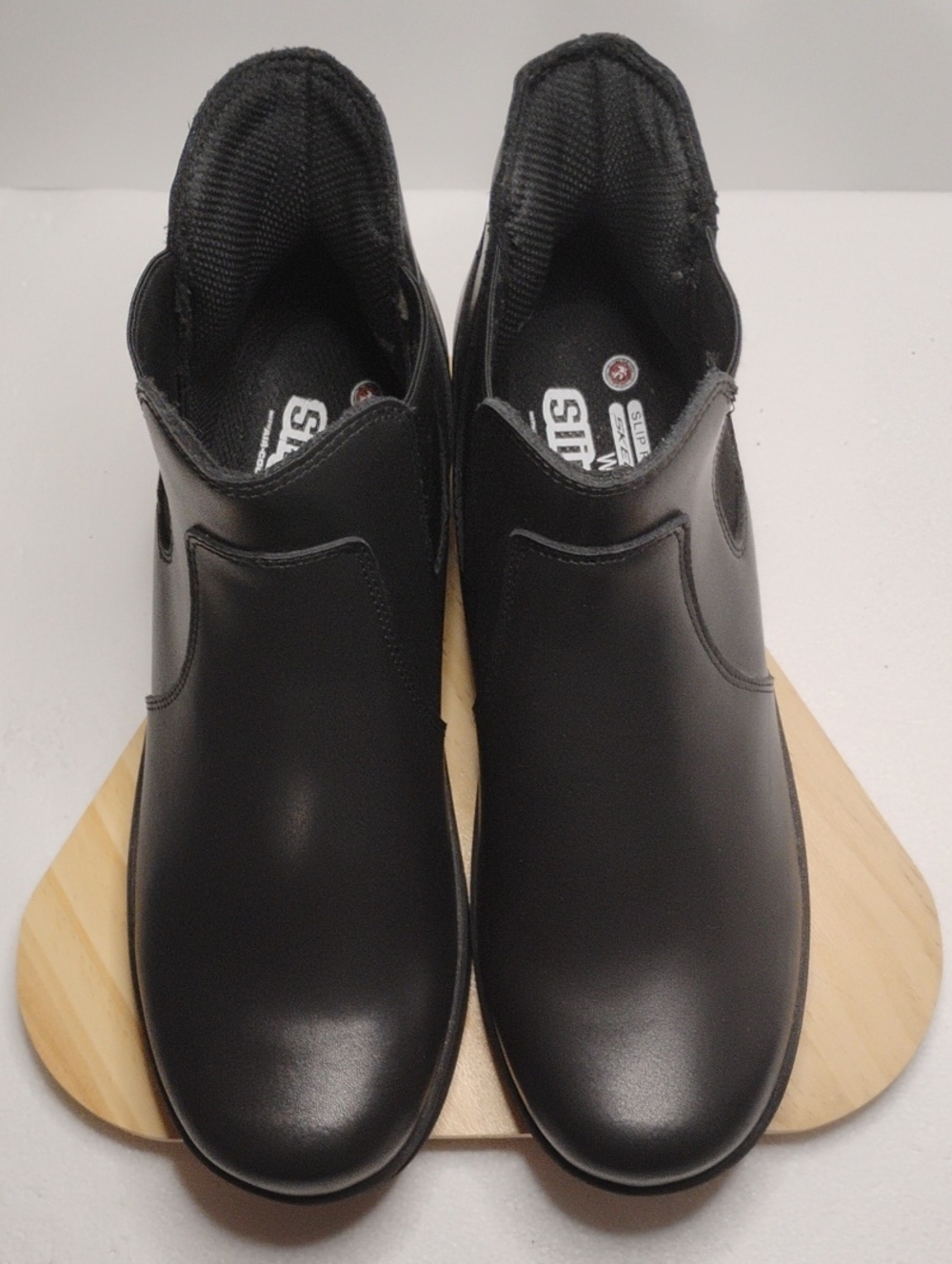 Skechers Black Slip-On Work Boots with Smooth Upper For Work